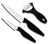 Shenzhen Knives. Ceramic Knife Set - 2-Piece (5” Slicing and 4” Paring) with Ceramic Peeler