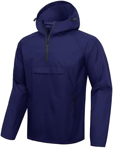 SPORT-TEK Unisex Zipped Pocket Anorak | Hooded Lightweight Rain 