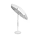 California Umbrella 7.5' Round Aluminum Patio Umbrella with Valance, Crank Lift, 3-Way Tilt, Silver Pole, White Olefin