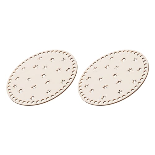 MECCANIXITY 2 Pcs Crochet Basket Bottom Wooden Bag Bottom 15cm Round Wooden Crochet Basket Bottom for DIY Basket Crochet Bag Weaving Knitting Base