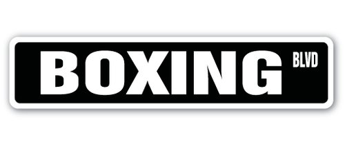 [SignJoker] BOXING Street Sign boxer fighter gloves heavy bag trunk sport exercise ring gift Wall Plaque Decoration