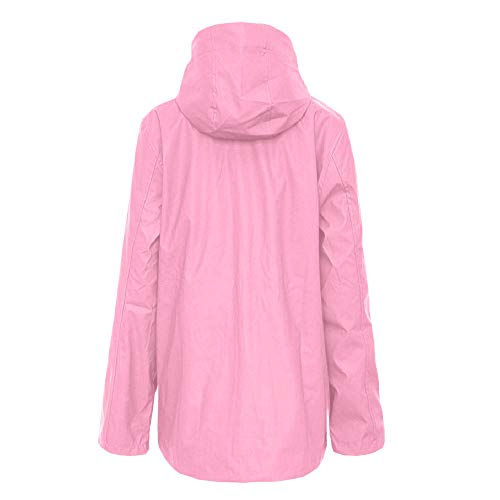NIUQI Women's Solid Rain Jacket Outdoor Plus Jackets Waterproof Hooded Raincoat Windproof - Thumbnail 2