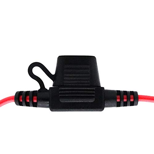 Inline Mini Fuse Holder&Fuse Kit, VANTRONIK Waterproof Mini Car Blade Fuse Holder 30 cm 16AWG Wire With mini Blade Fuse, 6 Pack with 10A, 15A, 20A, 25A, 30A car blade fuse - Thumbnail 2