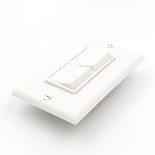 Baomain SW1505-2 Decora 15-Amp Single Pole Dual Switch with plate- White 1pcs