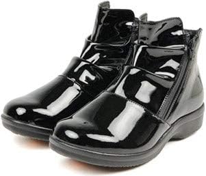 Amazon レインブーツ レディース ショート くしゅくしゅ エナメル プレミアム スノーブーツ 防水 防寒 Htc ノー ブランド品 パンプス