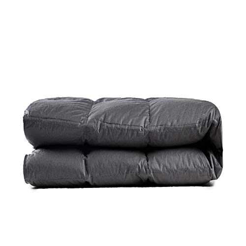 YnM Goose Down Filled Duvet Cover for Weighted Blankets (Dark Grey, 48