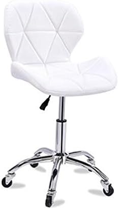 FFLJIUBD HJHY® Bar stool, Bar Iron High stool Rotate Cafe counter High back Woody Creative Retro Tall Front desk Kitchen Chair European High 45~55cm Hoher Stuhl (Color : White)
