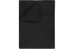 CHEDIN Luxury Microfiber Breathable Flat Sheet, Wrinkle Resistant Double Brushed Bed Top Sheet Machine Washable (Black, Twin)