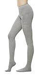 Women's Winter Cotton Cable Knit Sweater Footed Tights (One Size : XS to M, Gray)