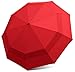 EEZ-Y Travel Umbrellas for Rain - Wind Resistant w/Open Close Button - Red