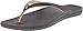 OLUKAI Ho'opio Leather Women's Beach Sandals, Full-Grain Leather Flip-Flop Slides, Modern Low Profile Design & Comfortable Fit, Onyx/Black, 8