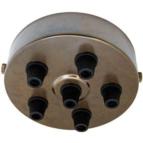 Lamps and Lights Ceiling Rose with Six Black outlets (Antique)