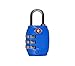 Just Lock Authorized TSA Approved Metal Material Security 3 Combination Travel Suitcase Luggage Bag Code Lock Padlock (Blue)