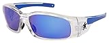 CREWS SR148B Crews Blue Mirror Safety Glasses, Scratch-Resistant
