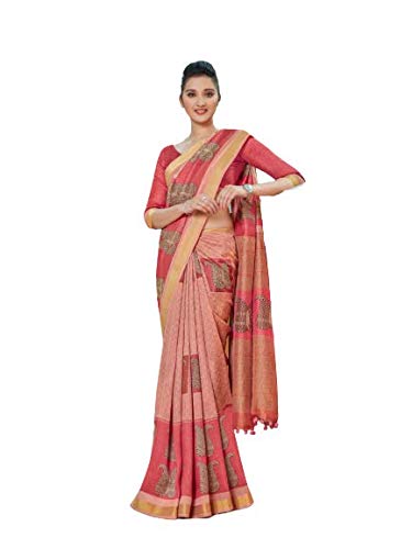 womens cotton saree with unstitched blouse piece [Uniform i2]