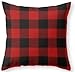 SJbaby Red and Black Buffalo Plaid Throw Pillow Pillow Covers 18 x 18 Inches