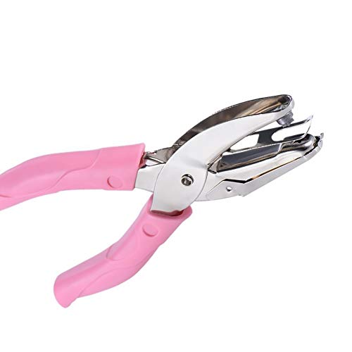 Durable Metal Hole Puncher Single Star Shaped Hole Punch Portable Paper Puncher Pink 1pc - Thumbnail 4