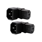 IEC C14 to C13 Power Adapter PDU Plug/Socket Down 90 Degree for LCD Wall Mount TV 2 Pack