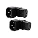 IEC C14 to C13 Power Adapter PDU Plug/Socket Down 90 Degree for LCD Wall Mount TV 2 Pack
