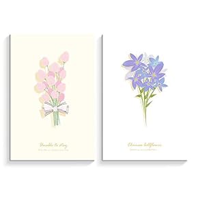 2 Panel Canvas Wall Art Orchid and Pink Flower Modern Home Decor Canvas Painting Wall Decoration for Bedroom Living Room 16"x24" x 2 Panels