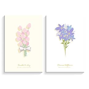 2 Panel Orchid and Pink Flower Painting Wall...