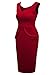 Miusol Women's Deep V Neck Sleeveless Peplum Slim Business Pencil Midi Dress