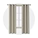Deconovo Grommet Blackout Curtain Room Darkening Curtains Thermal Insulated Drapes 42 Inch by 84 Inch Light Beige Four Curtain Panels