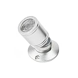 Tanbaby 1W Mini Led Surface Mounted Light Jewelry Cabinet Lamp Spotlight Warm White (Silver)