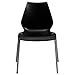 Flash Furniture HERCULES Series 770 lb. Capacity Black Stack Chair with Lumbar Support and Silver Frame