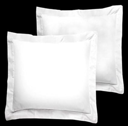 Precious Linen White Solid 600 Thread Count Euro Square 26"x26" Size 2PCs Pillow Shams 100% Egyptian Cotton