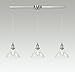 EUL Industrial Island Lighting Vintage Pendant Lamp with Clear Glass Shades Brushed Nickel-3 Light