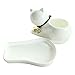 GeLive Cat Succulent Planter Decorative Flower Pot Mini Ceramic Grass Planter Plant Pots Box with Tray Saucer White Cat
