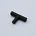 Home Accessories Factory 5 Pack - Upgrade Single Hole Flat Black Cabinet Knobs 2in 50mm Length, Euro T Style Drawer Pulls Stainless Steel Kitchen Furniture Hardware Round Tube Cupboard Door Handles