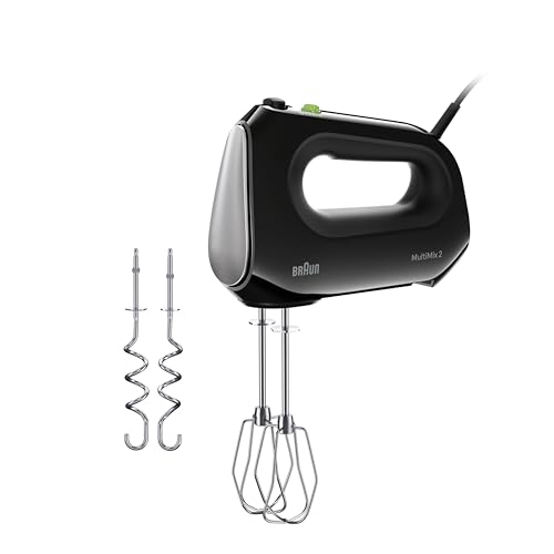 MultiMix 2 HM 2110 BK, Mixer Elettrico Silenzioso con Tecnologia FastMix, 4 Velocità + Turbo, Easy-Click, 2 Fruste e 2 Impastatori Lavabili in Lavastoviglie, 500W, Nero