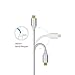 Anker 6ft / 1.8m Nylon Braided Tangle-Free Micro USB Cable with Gold-Plated Connectors for Android, Samsung, HTC, Nokia, Sony and More (Silver)