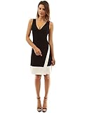 PattyBoutik Women Block Color V Neck Faux Wrap Dress