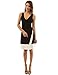 PattyBoutik Women's Block Color V Neck Faux Wrap Dress