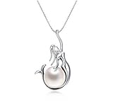 bestwishes2u Womens Fashion Jewelry 925 Sterling Silver Pearl and Mermaid Pendant Necklace