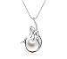 bestwishes2u Womens Fashion Jewelry 925 Sterling Silver Pearl and Mermaid Pendant Necklace