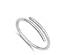 Thin High Polish Criss Cross Open Bar Ring .925 Sterling Silver Band Sizes 2-10