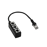 RJ45 Ethernet Splitter cable, Tomjoy RJ45 Y Splitter Adapter 1 to 3 Port Ethernet Switch adapter cable for CAT 5/CAT 6 LAN Ethernet Socket Connector Adapter Cat5 Cat6 Cable