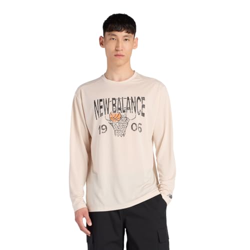 [ニューバランス] MT53631 メンズ バスケット 長袖Tシャツ 吸水速乾性 スポーツグラフィックトレーニングロングスリーブシャツ BIS