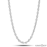 Nuni Jewelry Sterling Silver 2.0mm Rope Chain (16, 18, 20, 22, 24, 26, 28, 30 or 36 inch)