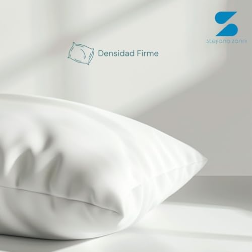 STEFANO ZANNI Almohada 4 Pack Microfibra + Fundas de Regalo – Densidad Media para Mejor Soporte, Descanso de Calidad, Tela Fresca, Suave e Hipoalergénica, Estilo Hotelero. King Size