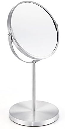 FIRMLOC Makeup Vanity Mirror 3X Magnifying, 6-inch Double-Side Mirror, Tabletop Swivel Mirror Chrome Finish, 13-inch Height