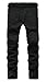 Men's Black Biker Jeans Slim Straight Stretch Skinny Fit Moto Denim Jeans,W32,Black