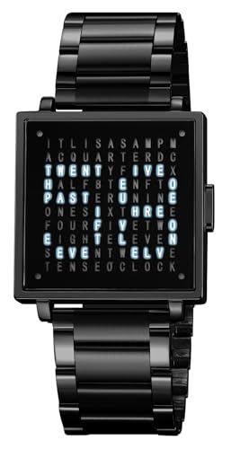 Gosasa Square Men's Luxury Watches Fashion Creative Multifunctional Waterproof Wristwatch, Stainless Steel or Gold and Silver - Toned Leather Strap Gifts for Men