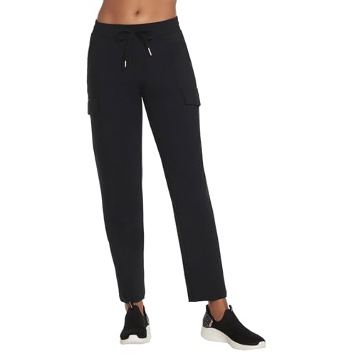 Skechers Pantalon Cargo à Enfiler décontracté, Noir, XXXL Femme