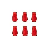 Lego Parts: Cone 1 x 1 without Top Groove (PACK of 6 - Transparent Red)