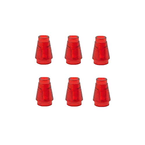 Parts - Cones Lego 1 x 1 without Top Groove (PACK of 6 - Transparent Red) Parts - Cones Lego 1 x 1 without Top Groove (PACK of 6 - Transparent Red)